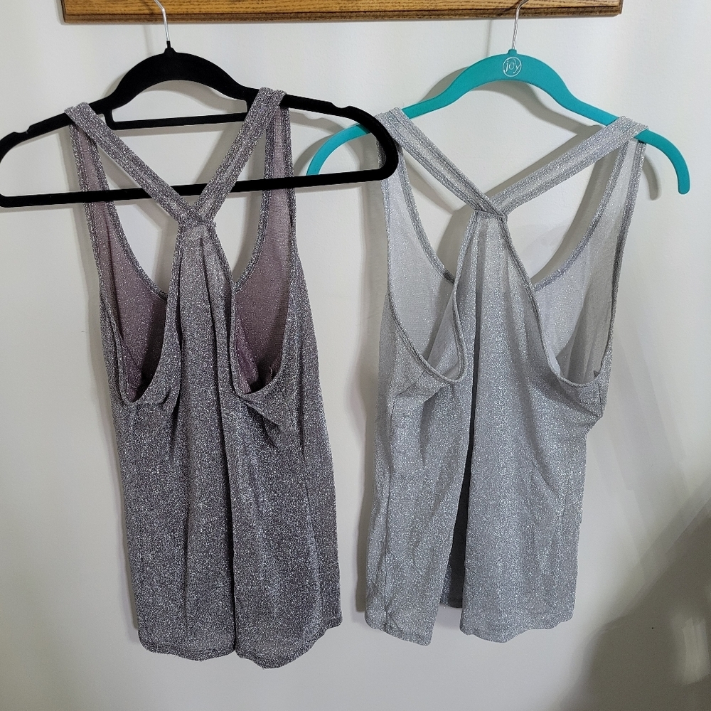 Studio Y Maurices Sparkling Silver and Gray/Purple Women's Tank Tops, Size XL - Picture 2 of 8